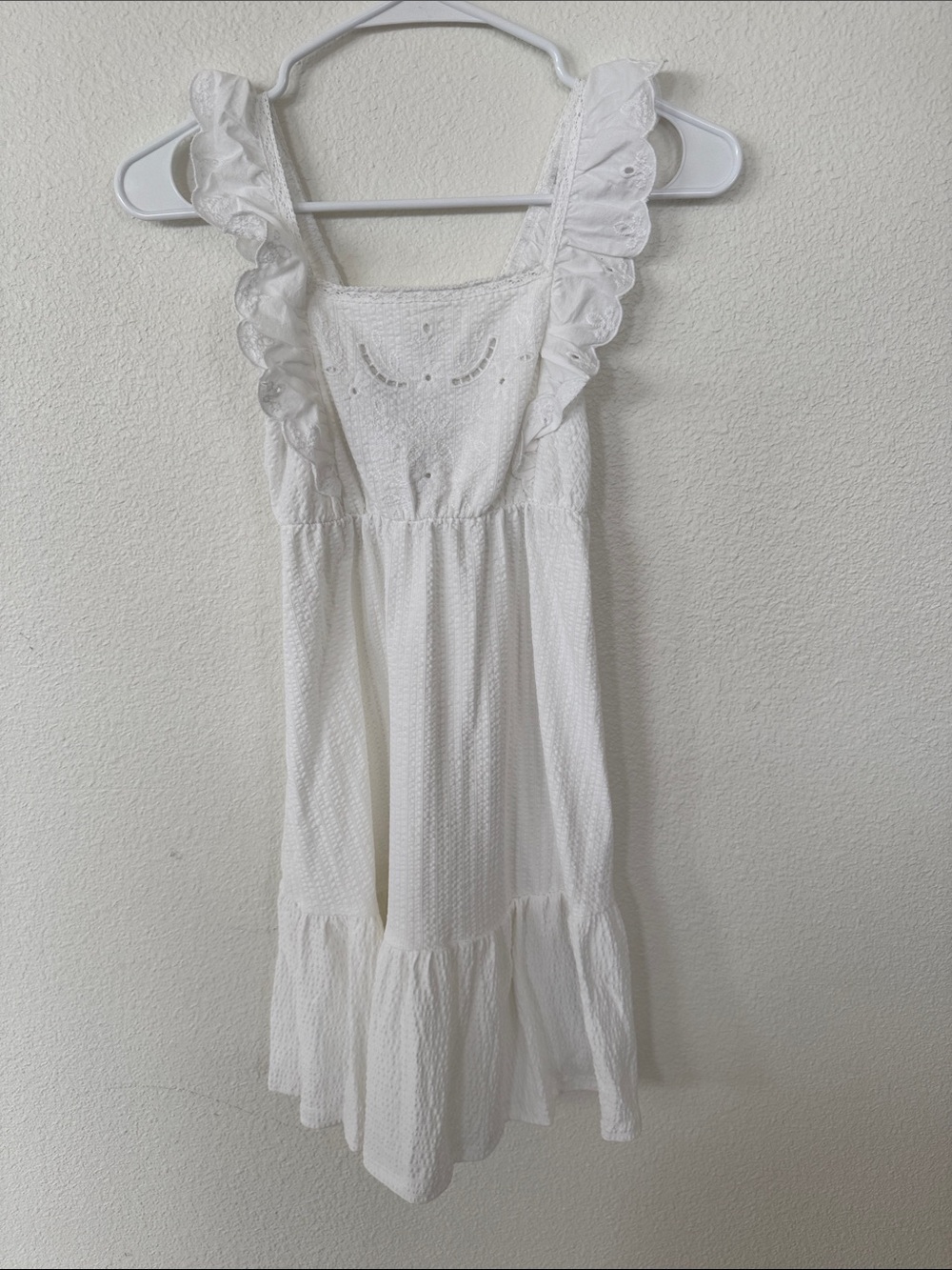 Zara White Eyelet Ruffle Sundress for Girls